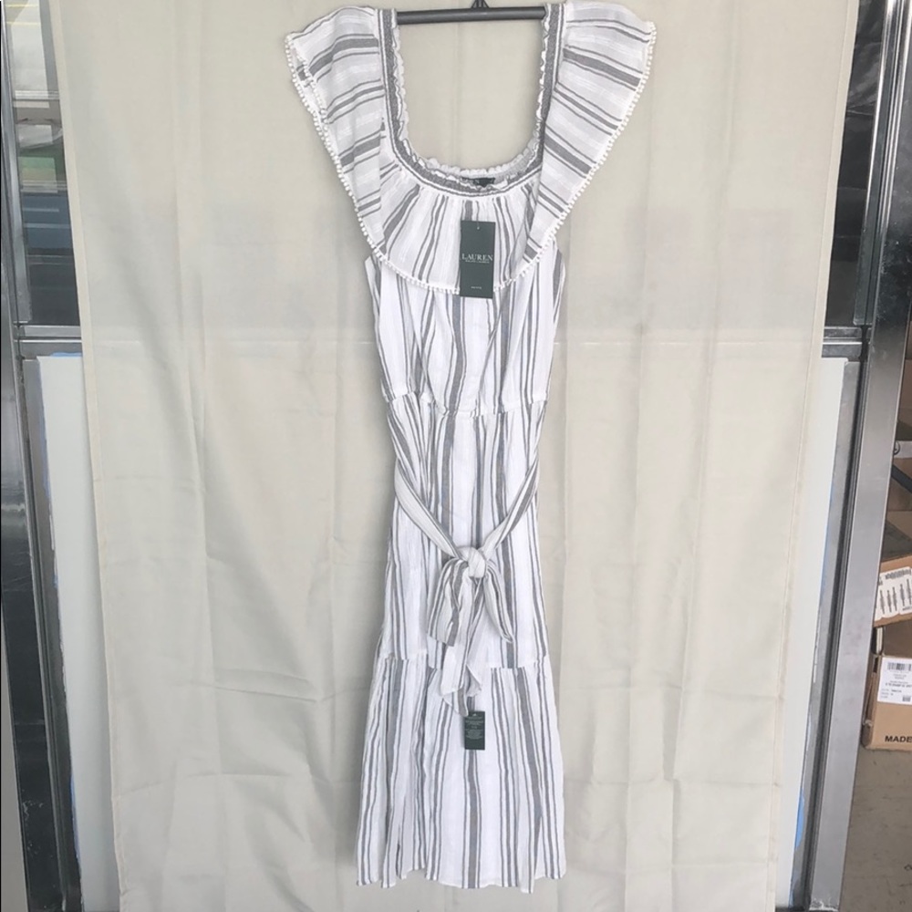Ralph Lauren 4P Woven dress dark-grey &white NWT
